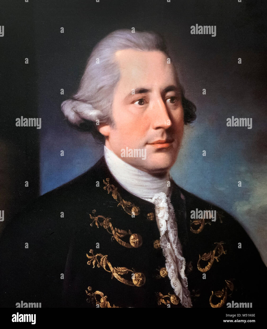 Matthew Boulton (1728-1809), Porträt der englischen Hersteller und Partner von James Watt in der Firma Boulton und Watt, Herstellung von Dampfmaschinen. Stockfoto