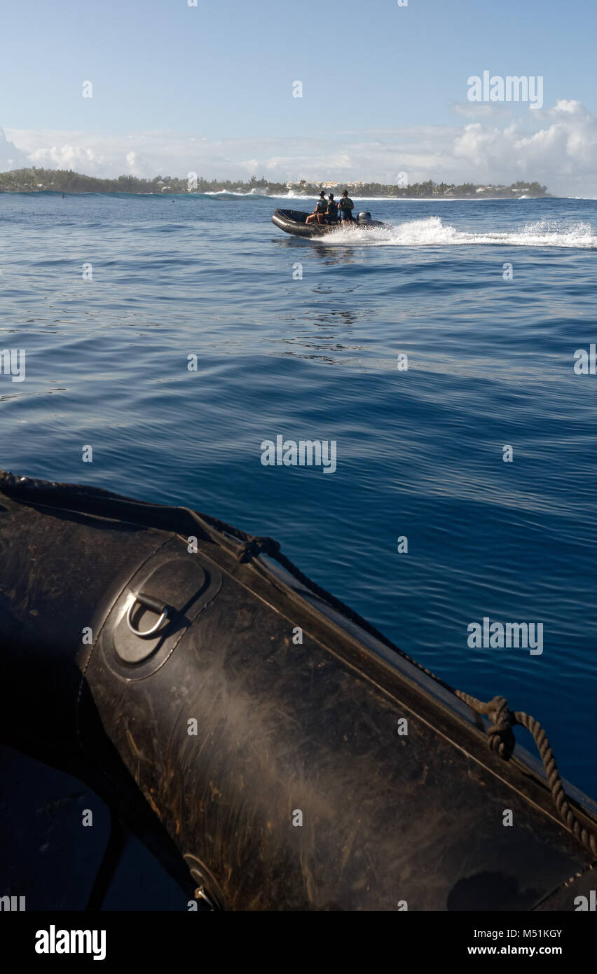 Nautische Einheit von französischen Truppen in La Reunion Stockfoto