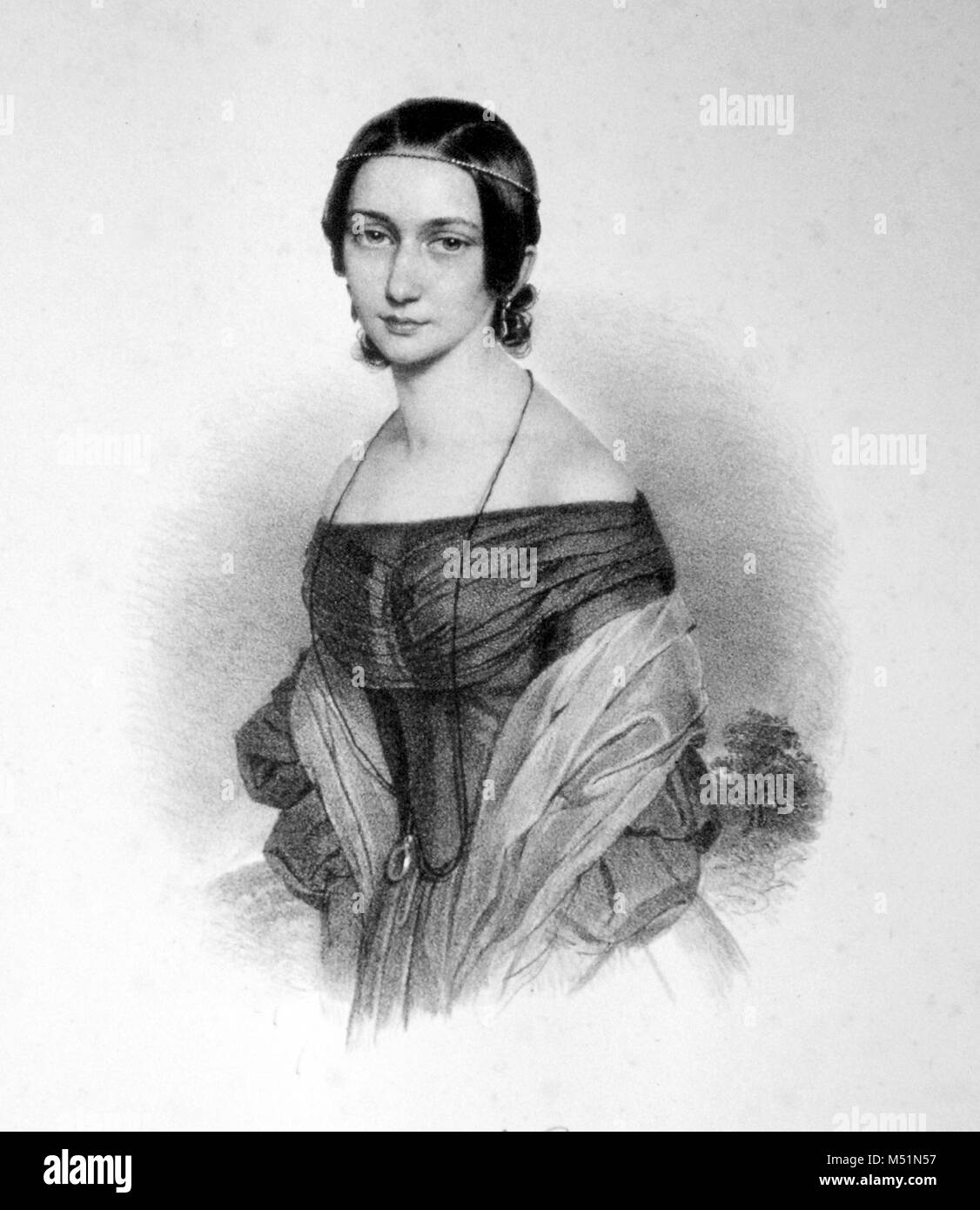 Clara Schumann, Clara Josephine Wieck (1819-1896), deutscher Musiker und Komponist. Verheiratet mit Komponist Robert Schumann Stockfoto