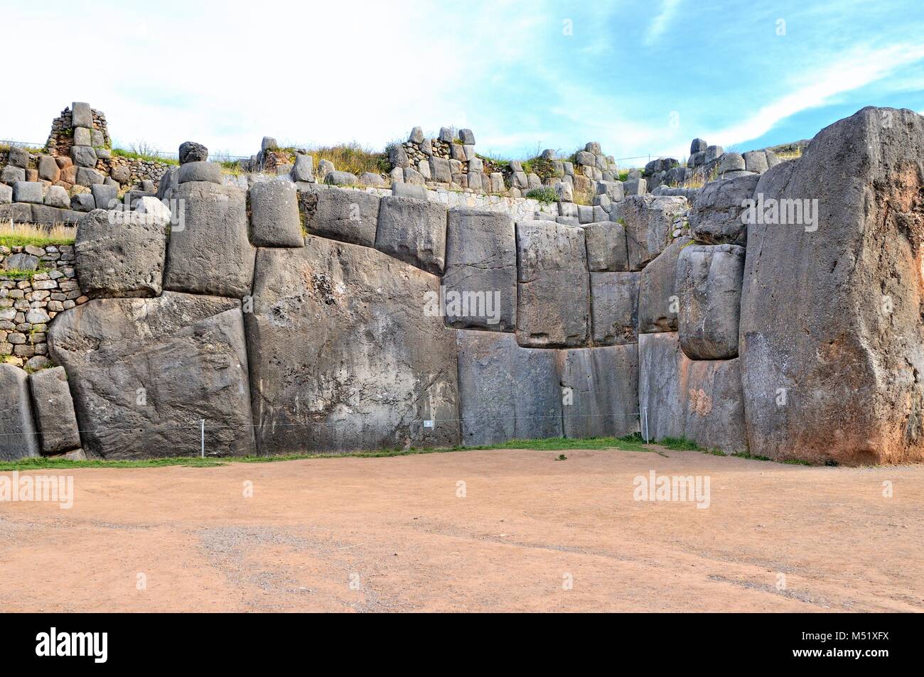 Peru Inca Sacsayhuaman Befestigungsmauer Stockfoto