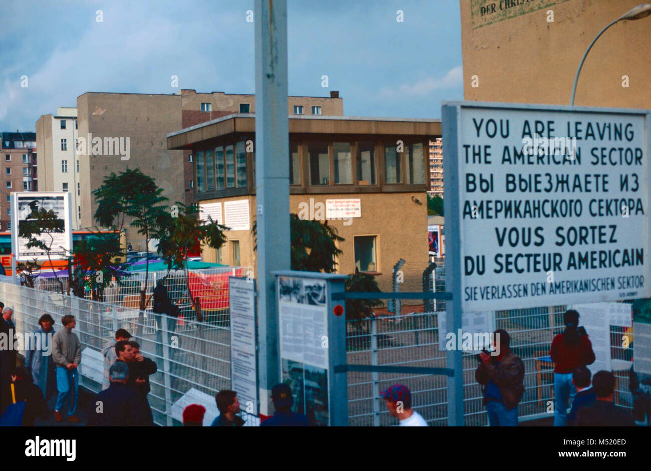 Vintage Foto von Checkpoint Charlie, Berlin, Deutschland Stockfoto