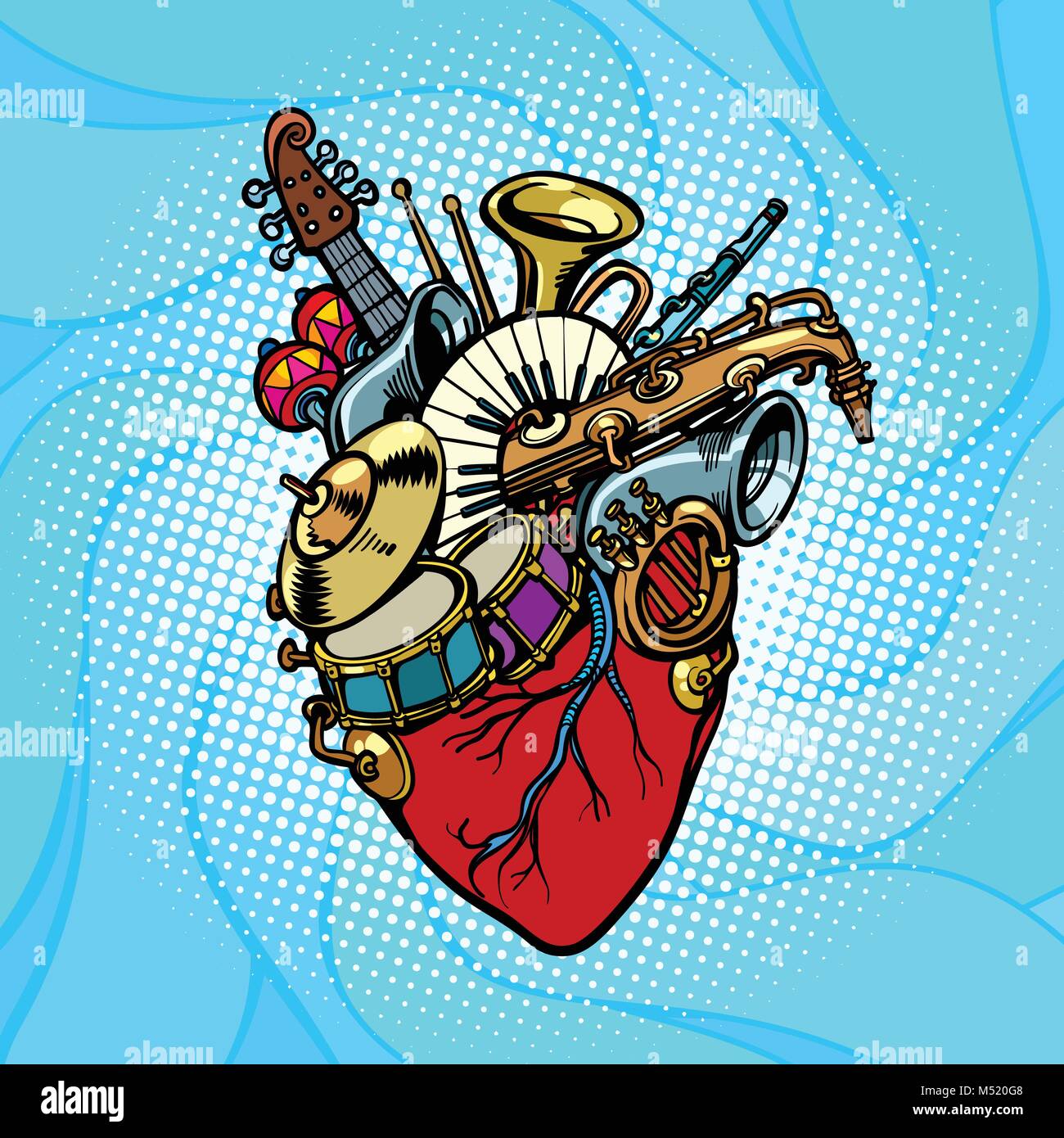 Jazz Orchestra musikalische Herz Stock Vektor