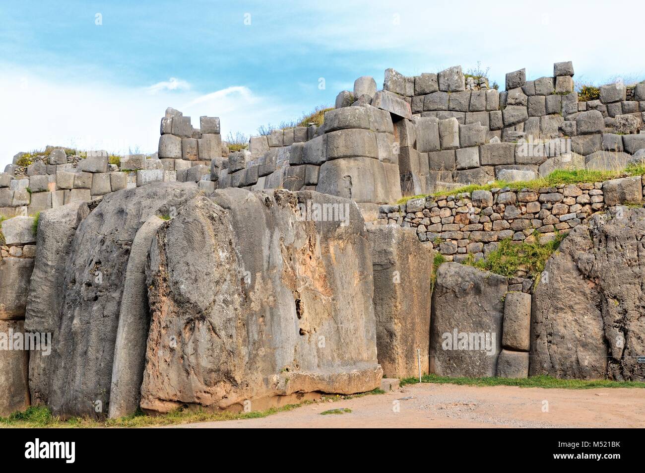 Peru Inca Sacsayhuaman Befestigungsmauer Ruinen Stockfoto