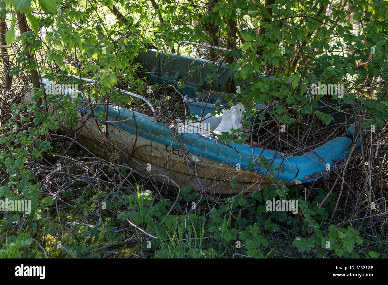 Alte verlassene Boot Stockfoto