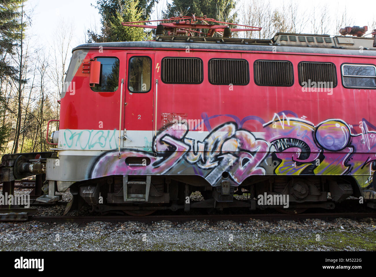 Alte verlassene Zug Stockfoto