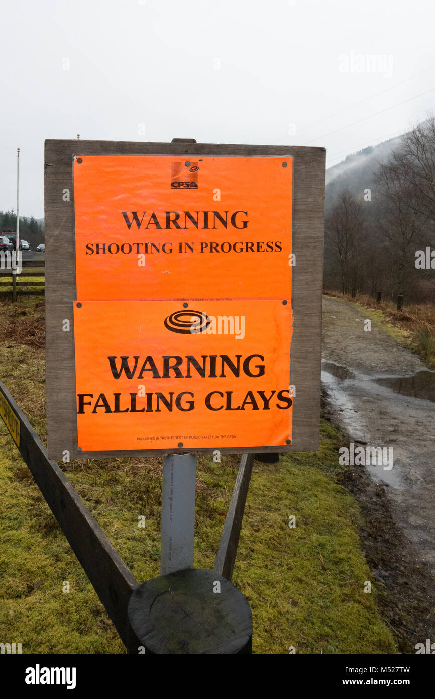 CPSA Warnung schießen in Fortschritte Warnung fallen Tone neben Arrochar Gun Club, Schottland, Großbritannien Stockfoto