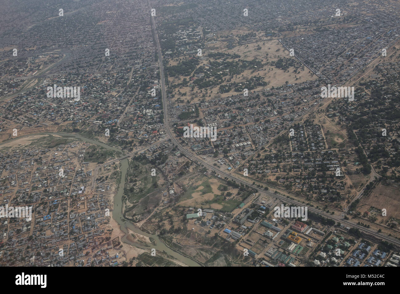 Ein Luftbild von Maiduguri, der Stadt, Boko Haram geboren. Stockfoto