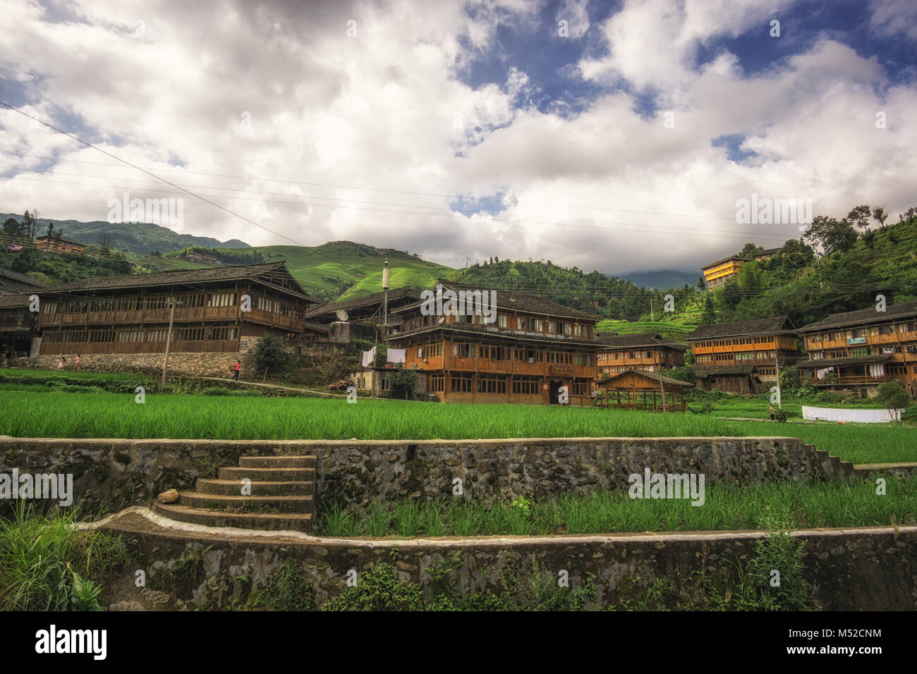 Dazhai village Reisfarm Stockfoto