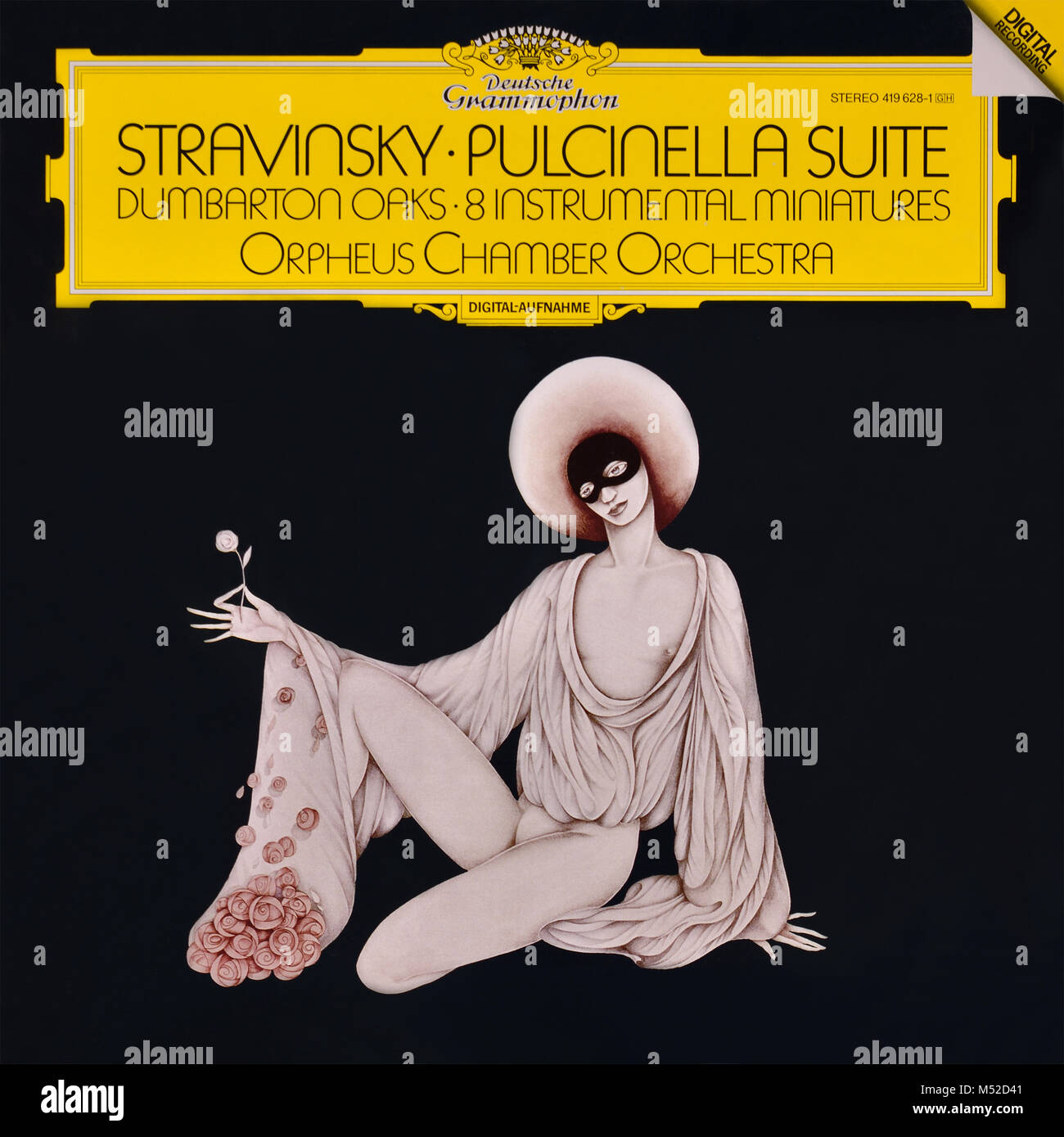 Igor Strawinsky, Orpeus Chamber Orchestra - original Vinyl Album Cover - Pulcinella Suite - Dumbarton Oaks - 8 Instrumental Miniatures -1987 Stockfoto