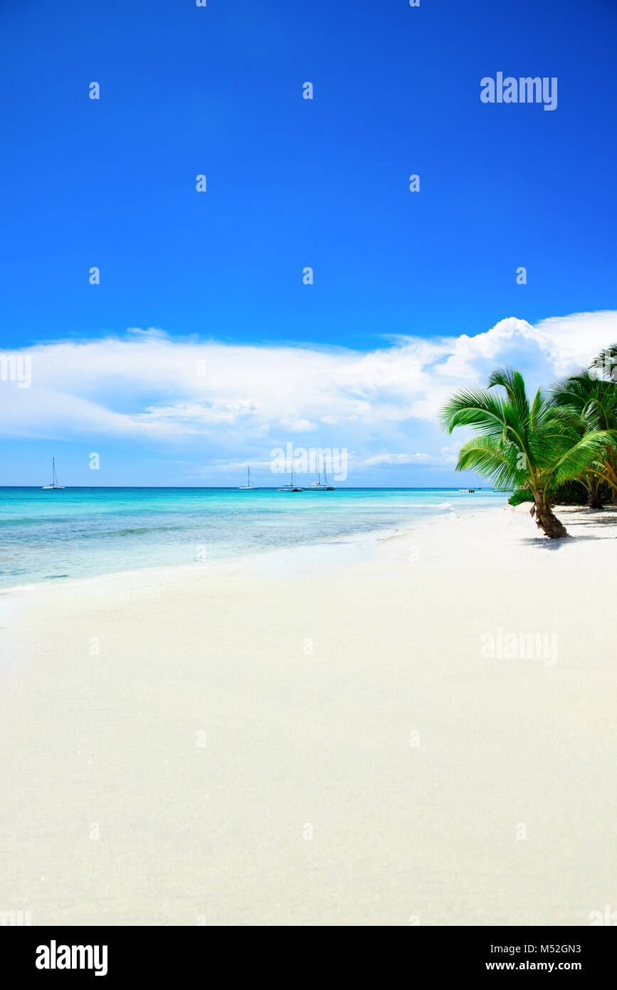 Sandige Strand Karibik Dominikanische Stockfoto