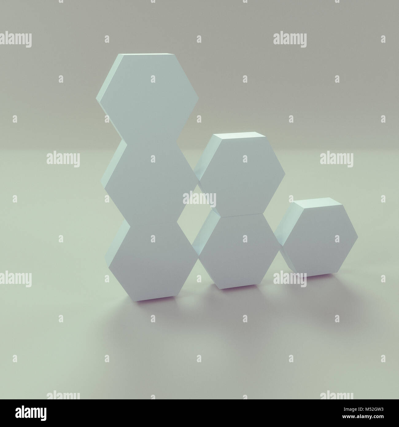 3D-Rendering von Hexagon Blöcke Stockfoto