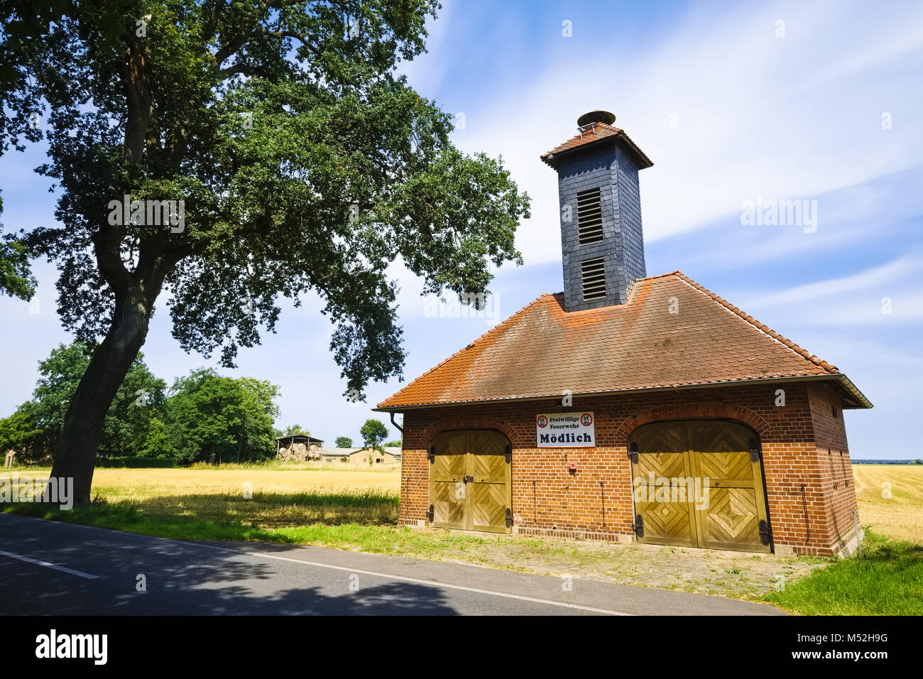 Feuerwache in Moedlich, Lenzerwische Brandenburg, Deutschland Stockfoto