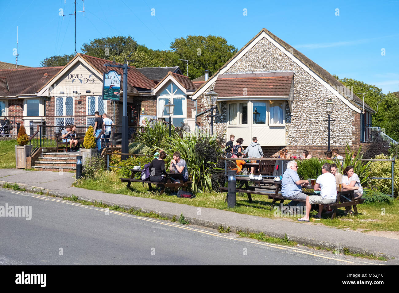 Des Teufels Dyke Country-Pub & Restaurant, The South Downs National Park East Sussex England Vereinigtes Königreich UK Stockfoto