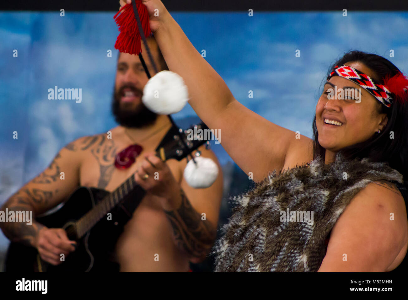 Traditioneller Tanz Maori Haka Stockfoto