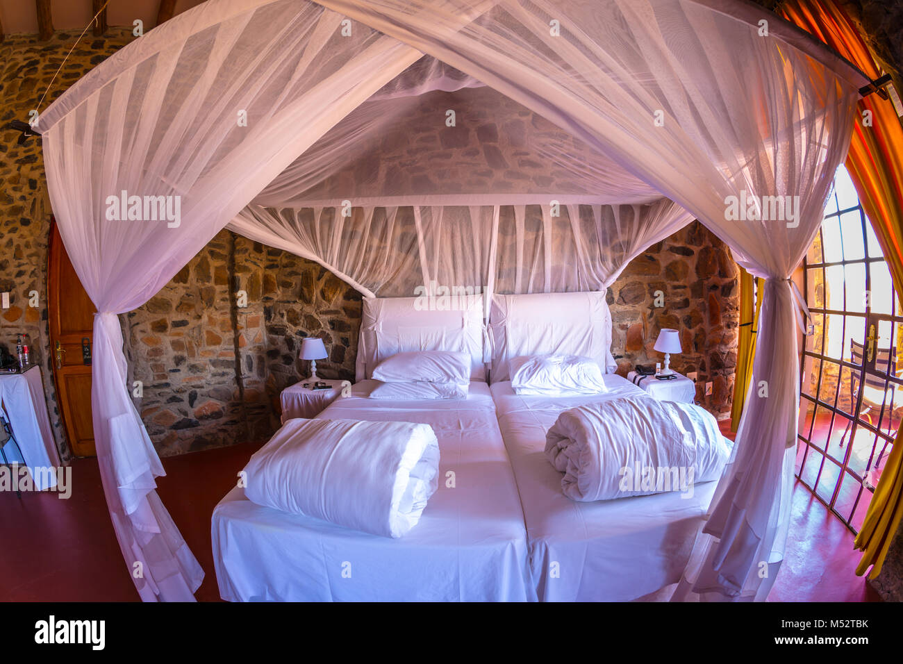 Das innere Zimmer mit Fenster nach Osten Stockfoto
