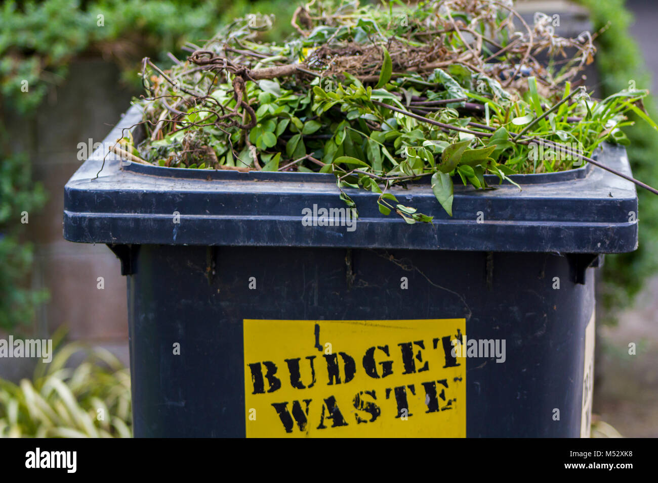 Abfallbehälter auf der Straße Stockfoto