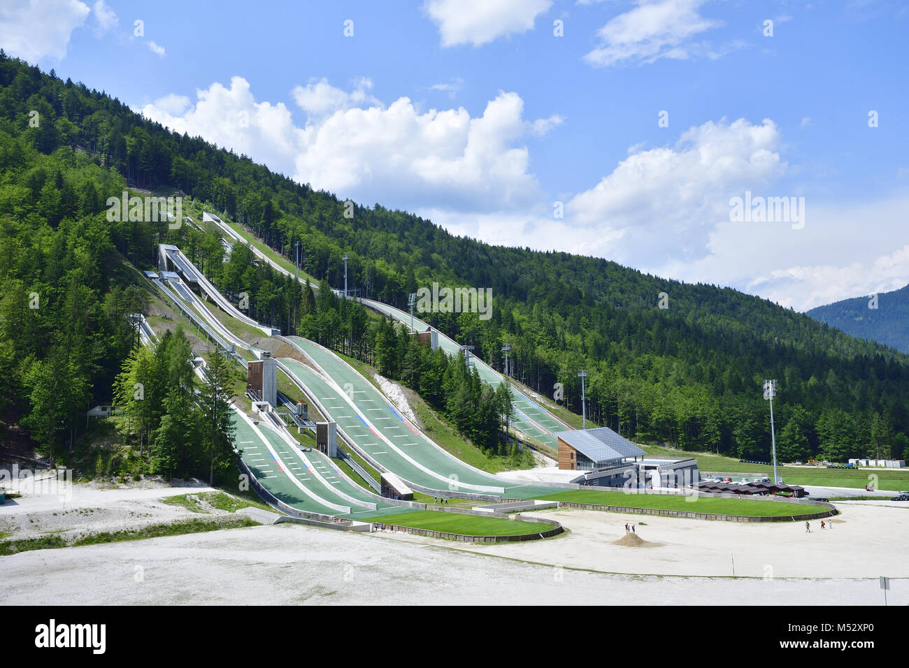 Planica Skisprungschanzen Stockfoto