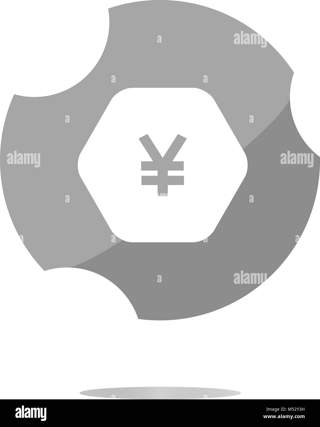 Web-Symbol auf Schutz Schild mit Yen-Geld-Zeichen Stockfoto