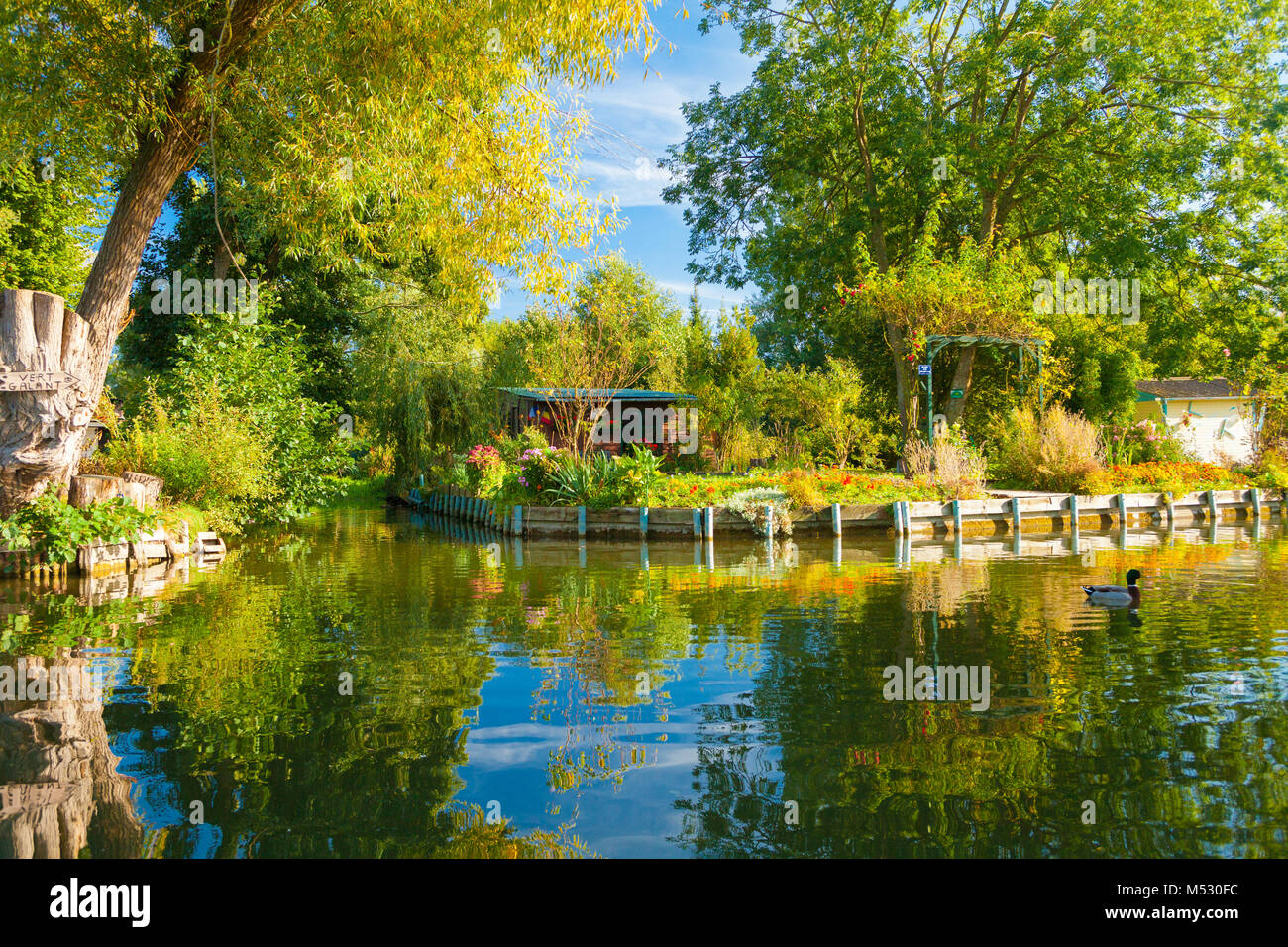 Hortillonnages schwimmenden Gärten Amiens Frankreich im September