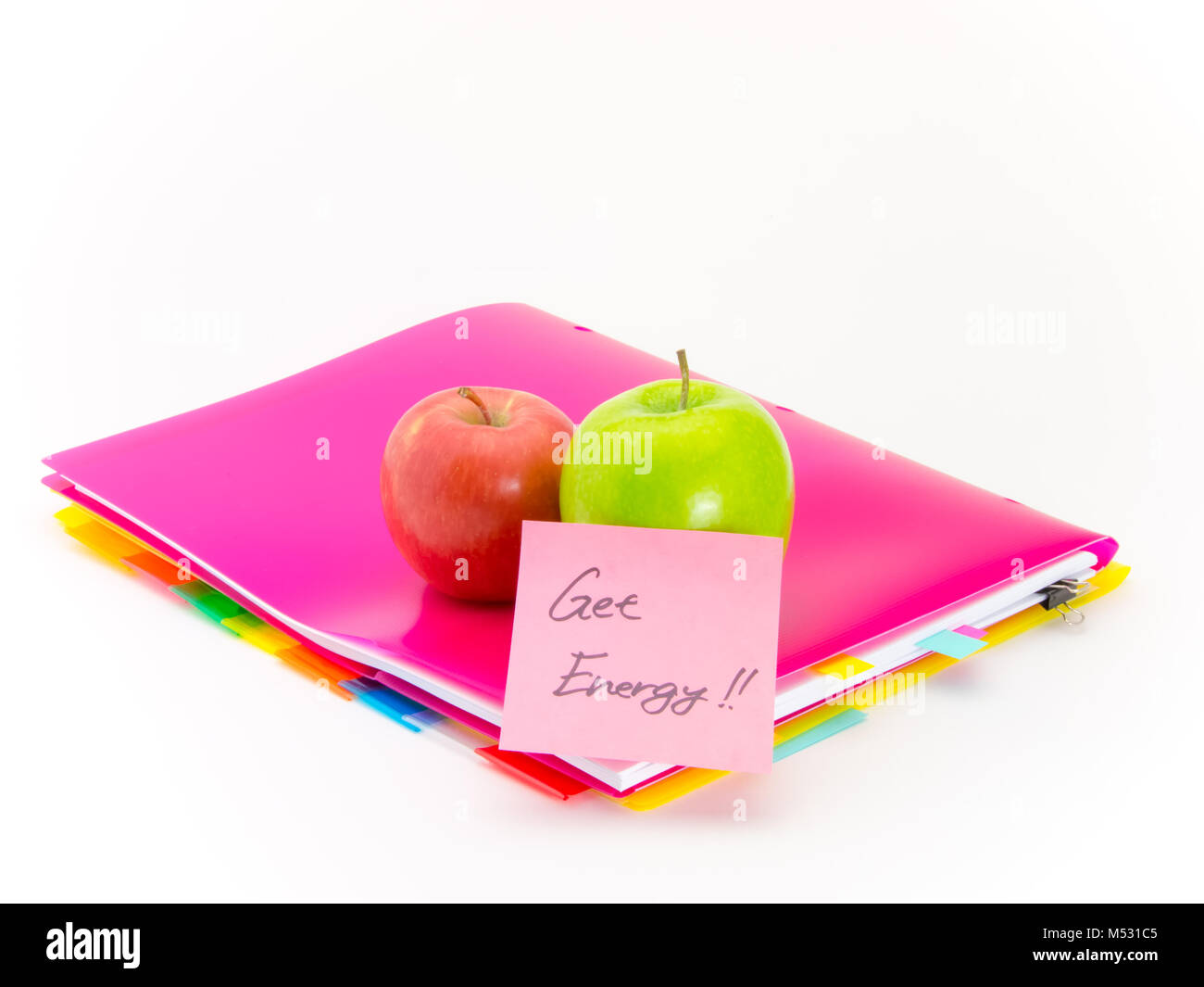 Gegenwart von Früchten und Nachrichten für herzlicher harte Arbeit. Stockfoto