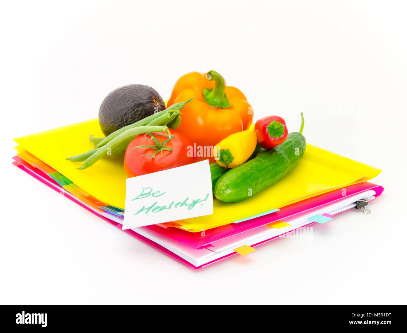 Gegenwart von Gemüse und Nachrichten für herzlicher harte Arbeit. Stockfoto