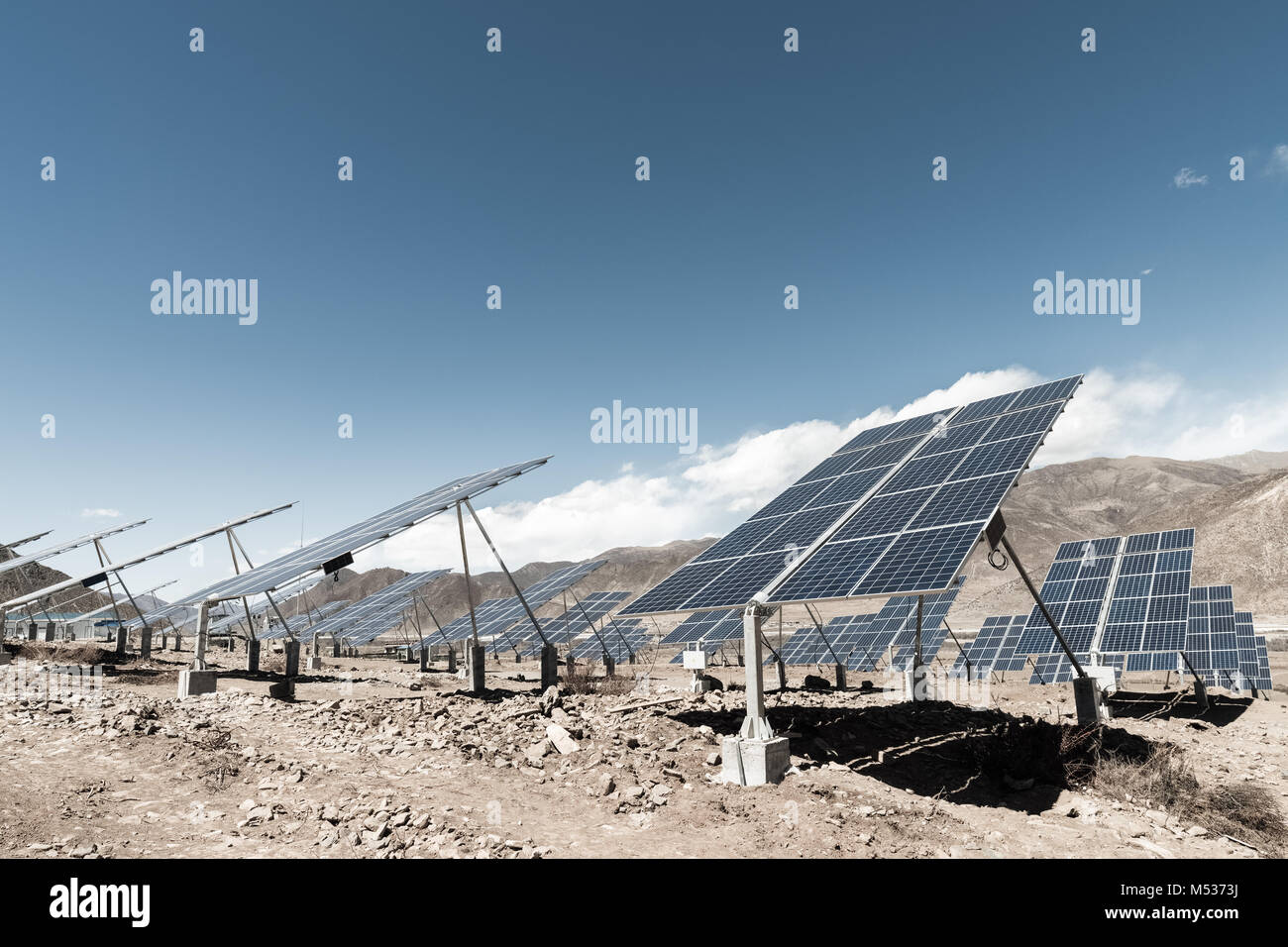 Solare Stromerzeugung Stockfoto