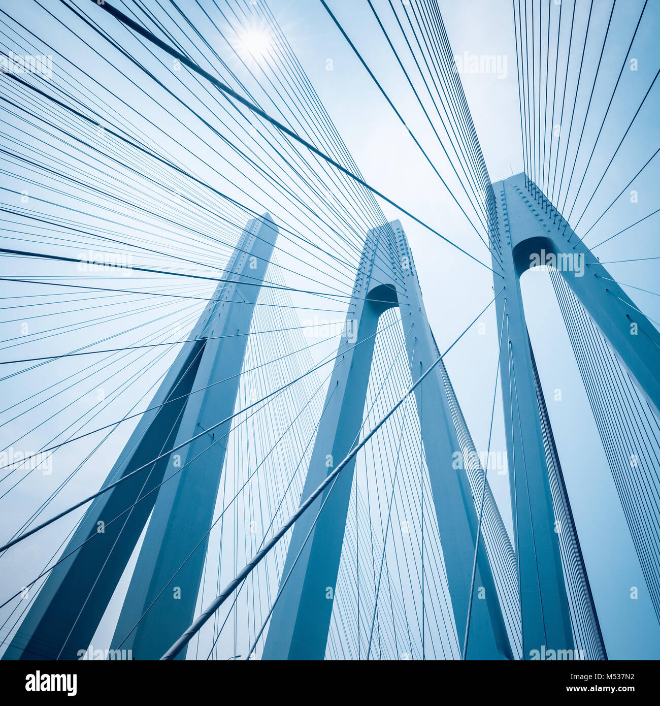 Schrägseilbrücke closeup Stockfoto