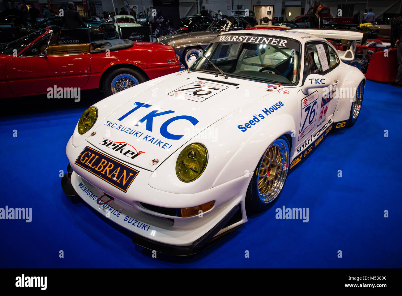 Porsche 911 GT3 RS historische Ausdauer Rennwagen an der London Classic Car Show & Historic Motorsport internationalen Schau in ExCel Stockfoto