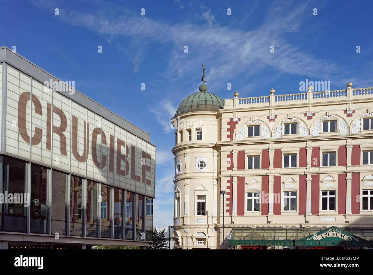 UK, South Yorkshire, Sheffield, Theater Crucible und Lyceum von Tudor Square Stockfoto