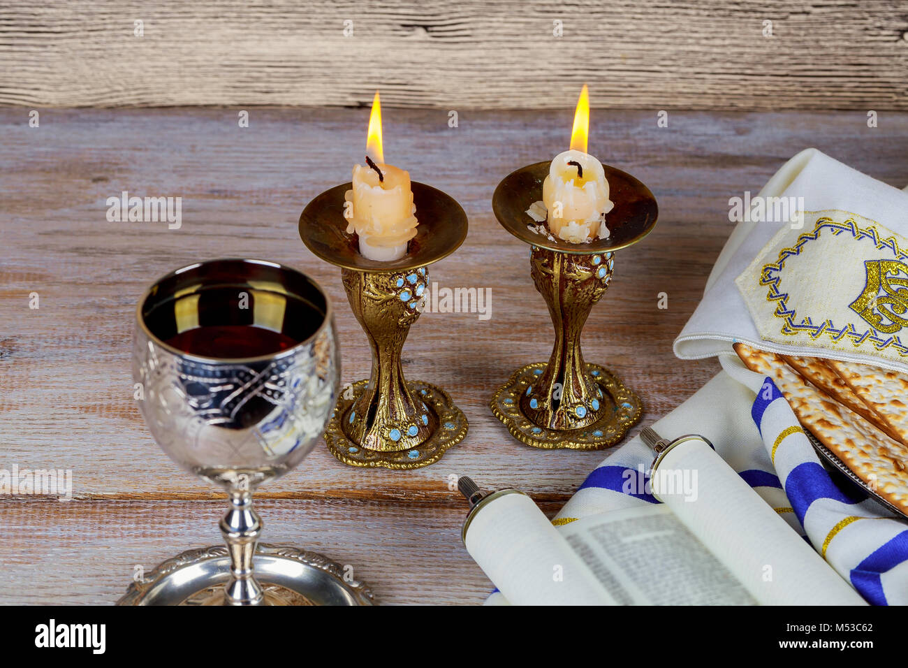 Shabbat Shalom traditionellen jüdischen Sabbat Ritual Stockfoto