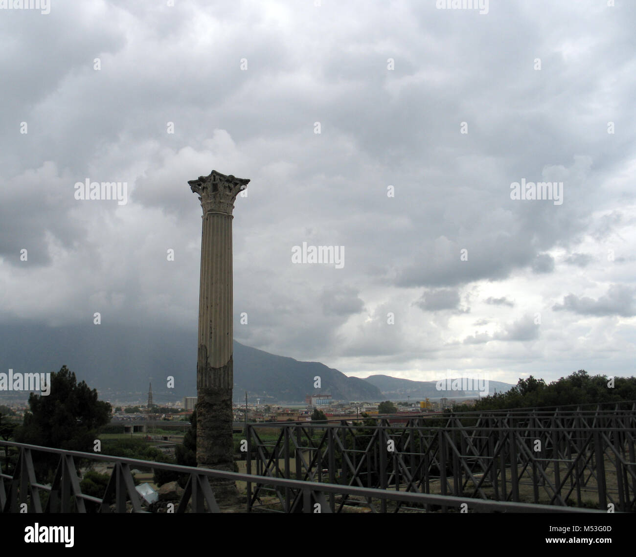 Blick von der antiken Stadt Pompeji Vesuv in Italien Stockfoto