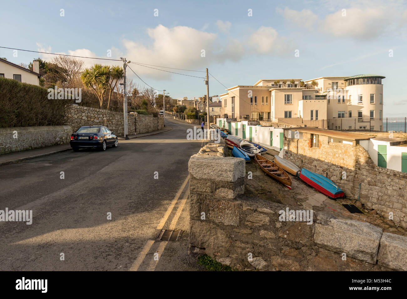 Coliemore Hafen ist in Dalkey (südlich von Dublin). Außerdem, im Mittelalter, Coliemore war der wichtigste Hafen für Dublin City. Stockfoto