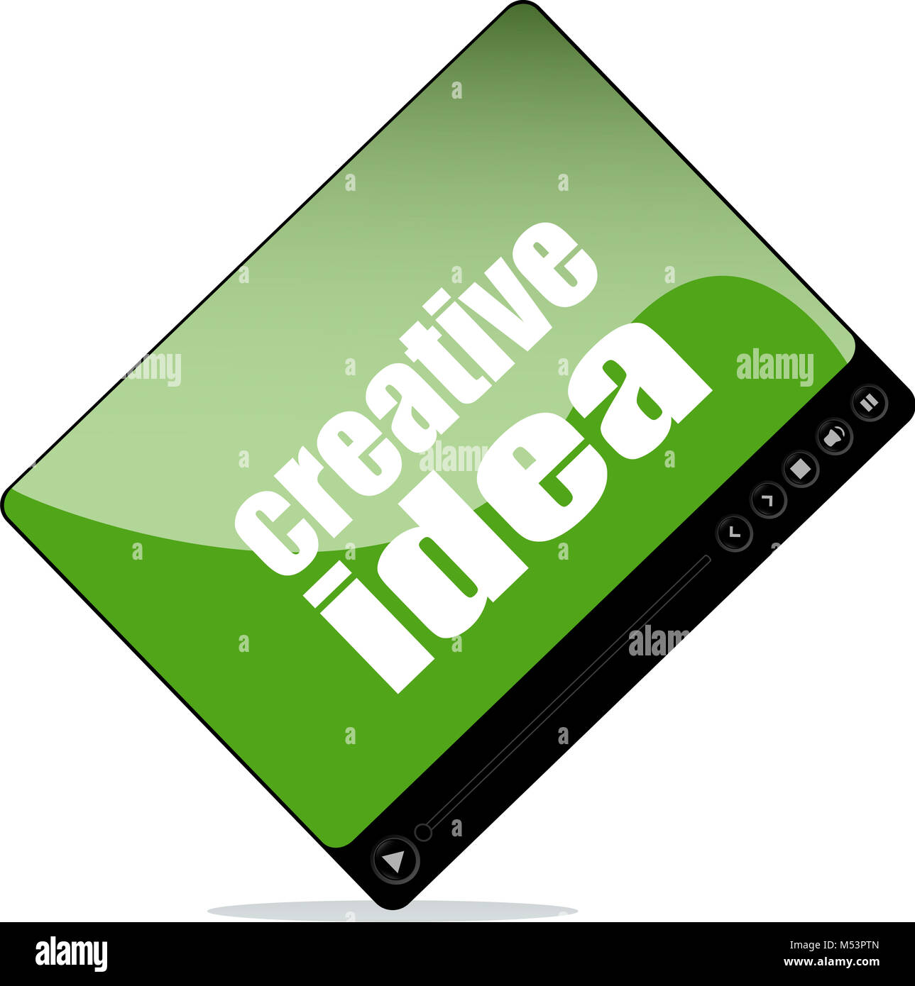 Video-Player für das Web mit kreativen Ideen Wort Stockfoto