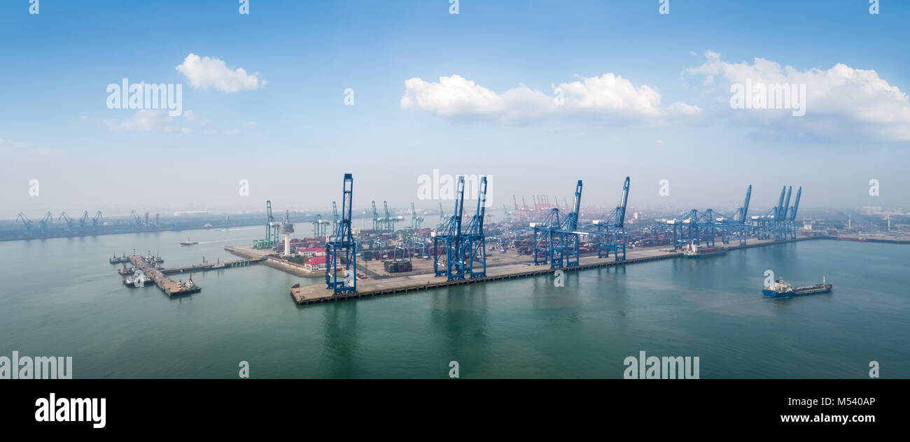 Luftaufnahme von Tianjin port Stockfoto