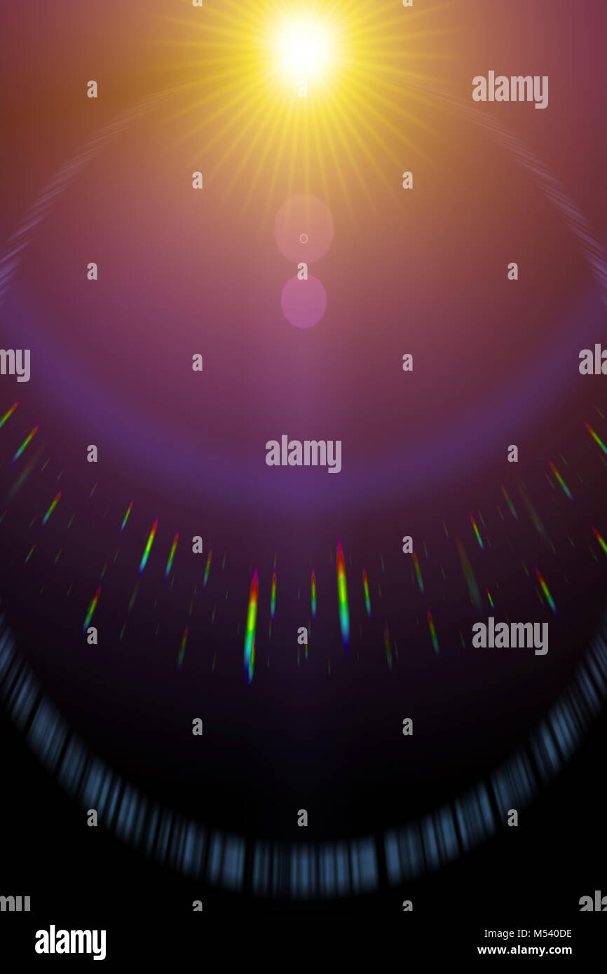 Gelbe Sonne in der Deep Space Stockfoto