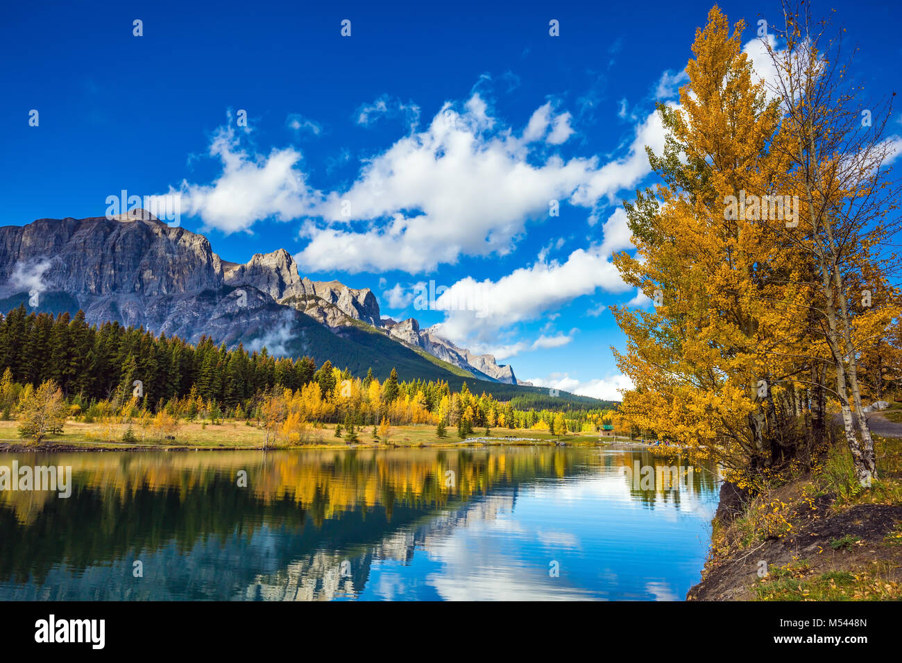 Die Kanadischen Rocky Mountains in Canmore Stockfoto