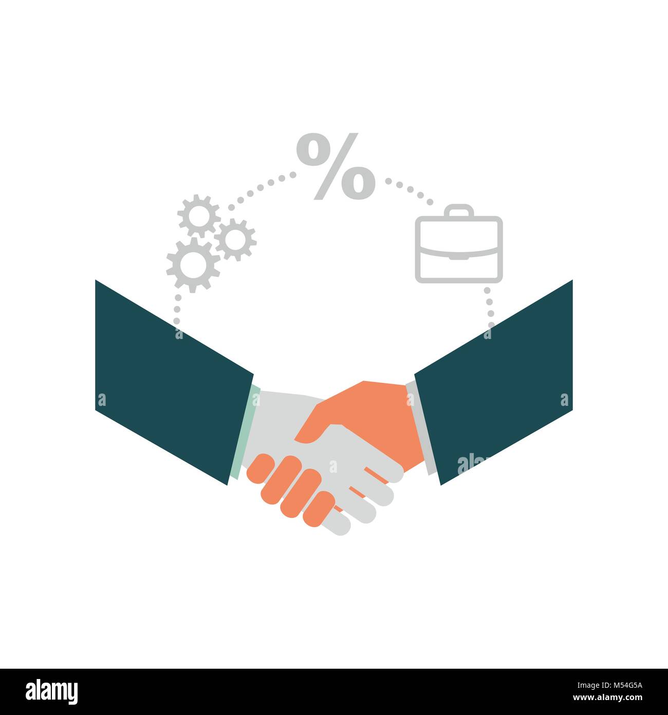 Geschäftliche Vereinbarung und Geschäftsleute einen Handshake Stock Vektor
