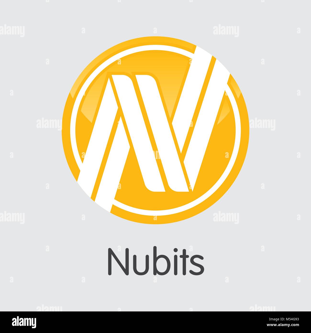 Nubits virtuelle Währung Münze. Vektor Element der NBT. Stock Vektor