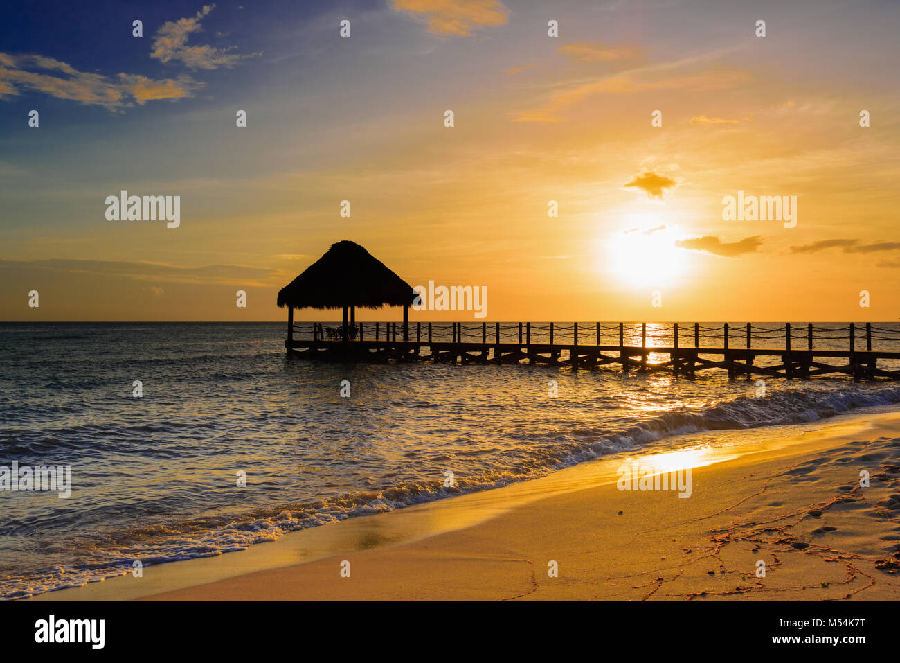 Tropical Sunset Karibik Stockfoto