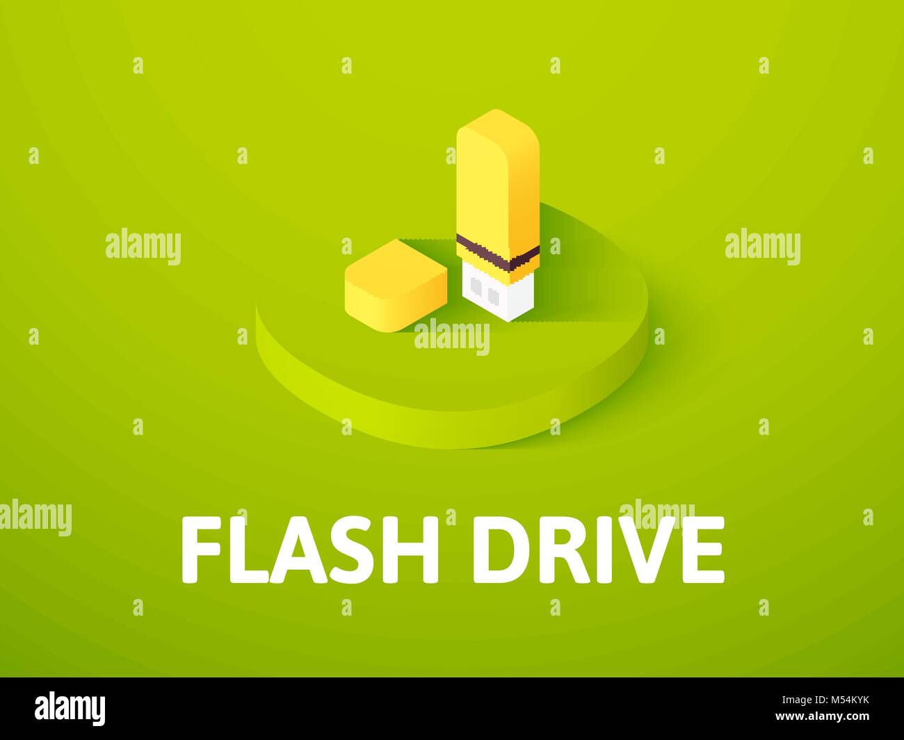 Flash Drive isometrische Symbol Farbe Hintergrund isoliert Stock Vektor