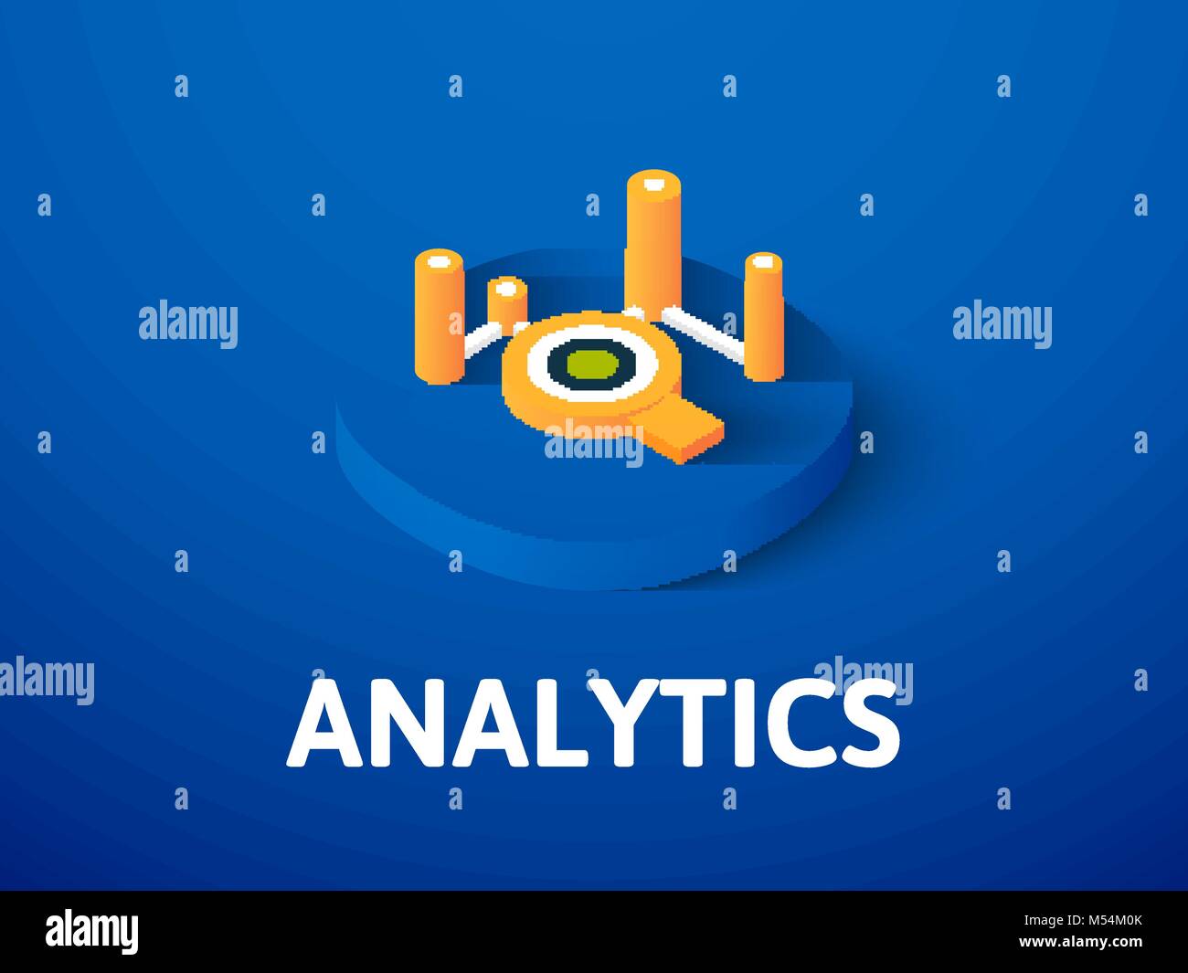 Analytics isometrische Symbol Farbe Hintergrund isoliert Stock Vektor