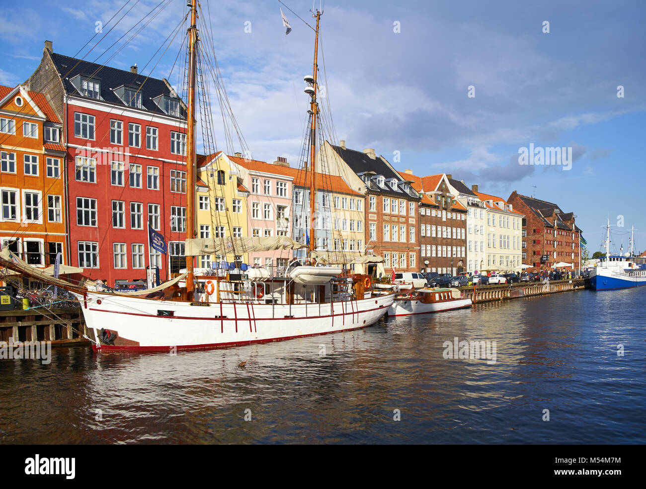 Das Hafenviertel Nyhavn in Kopenhagen. Stockfoto