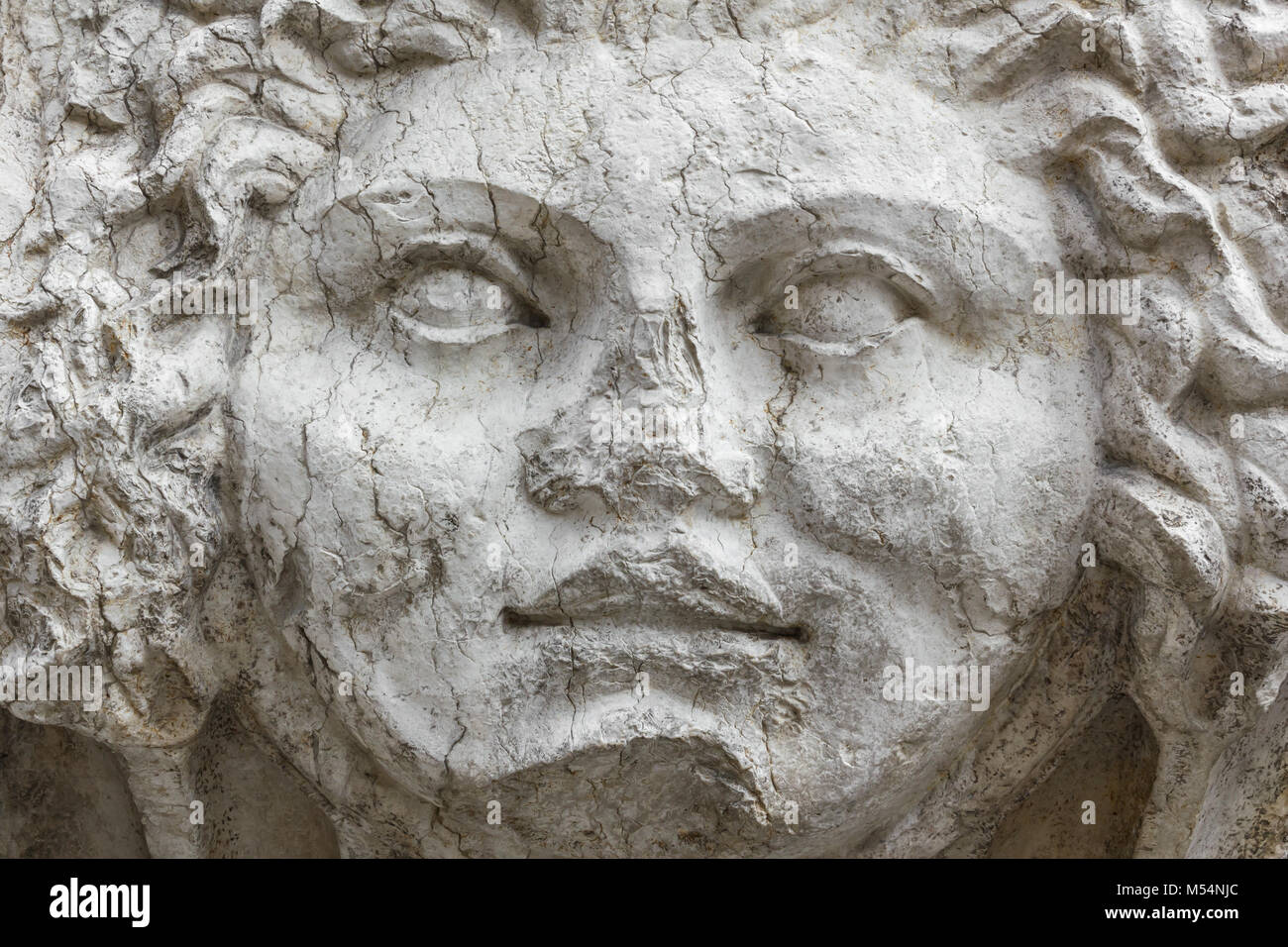 Maske der Medusa in Stein Stockfoto