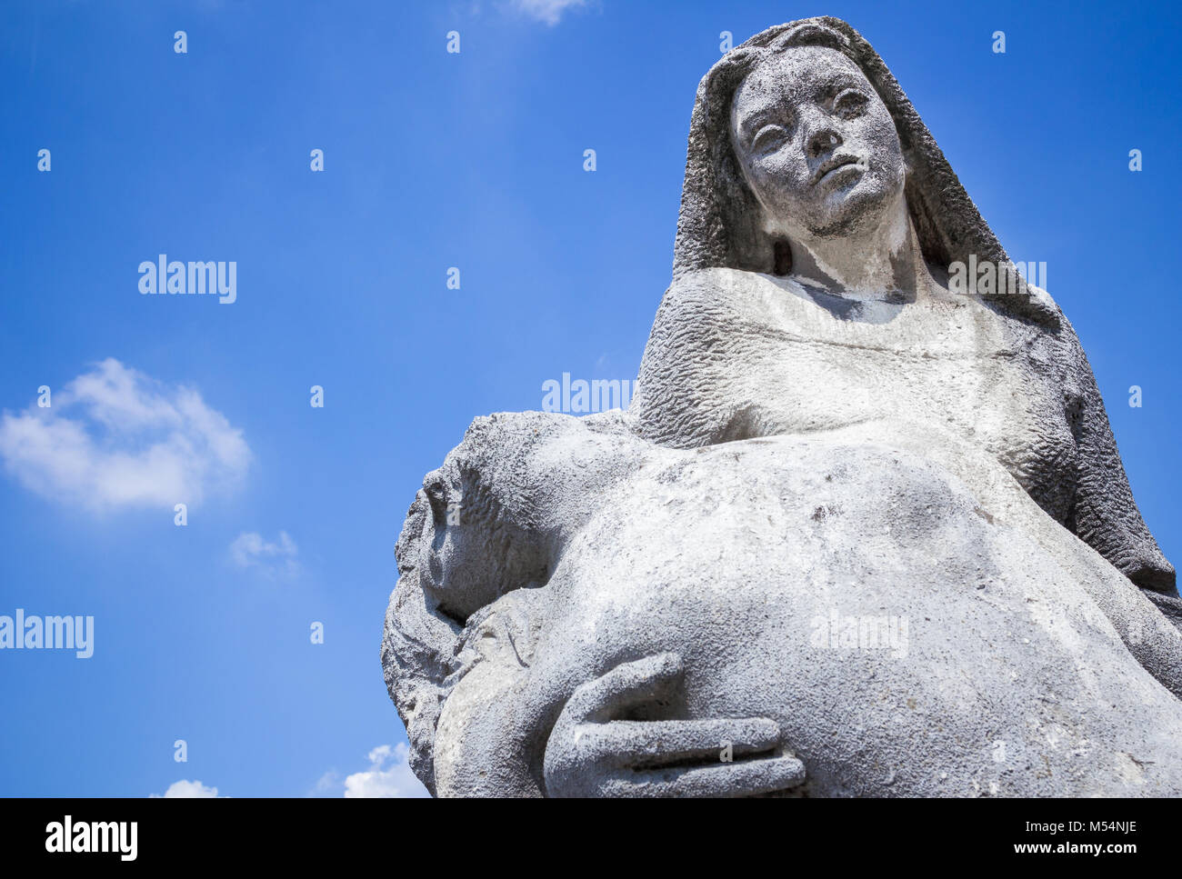 Religiöse Statue, die die Frömmigkeit Stockfoto