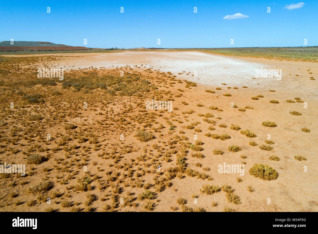Ein trockener See see Nannine aus der Luft, Meekathara, Murchison, Western Australia Stockfoto