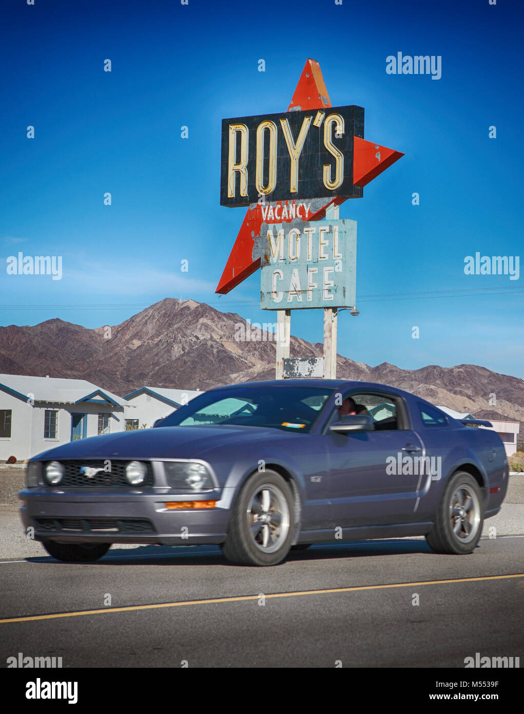 Auto auf der Route 66 Stockfoto