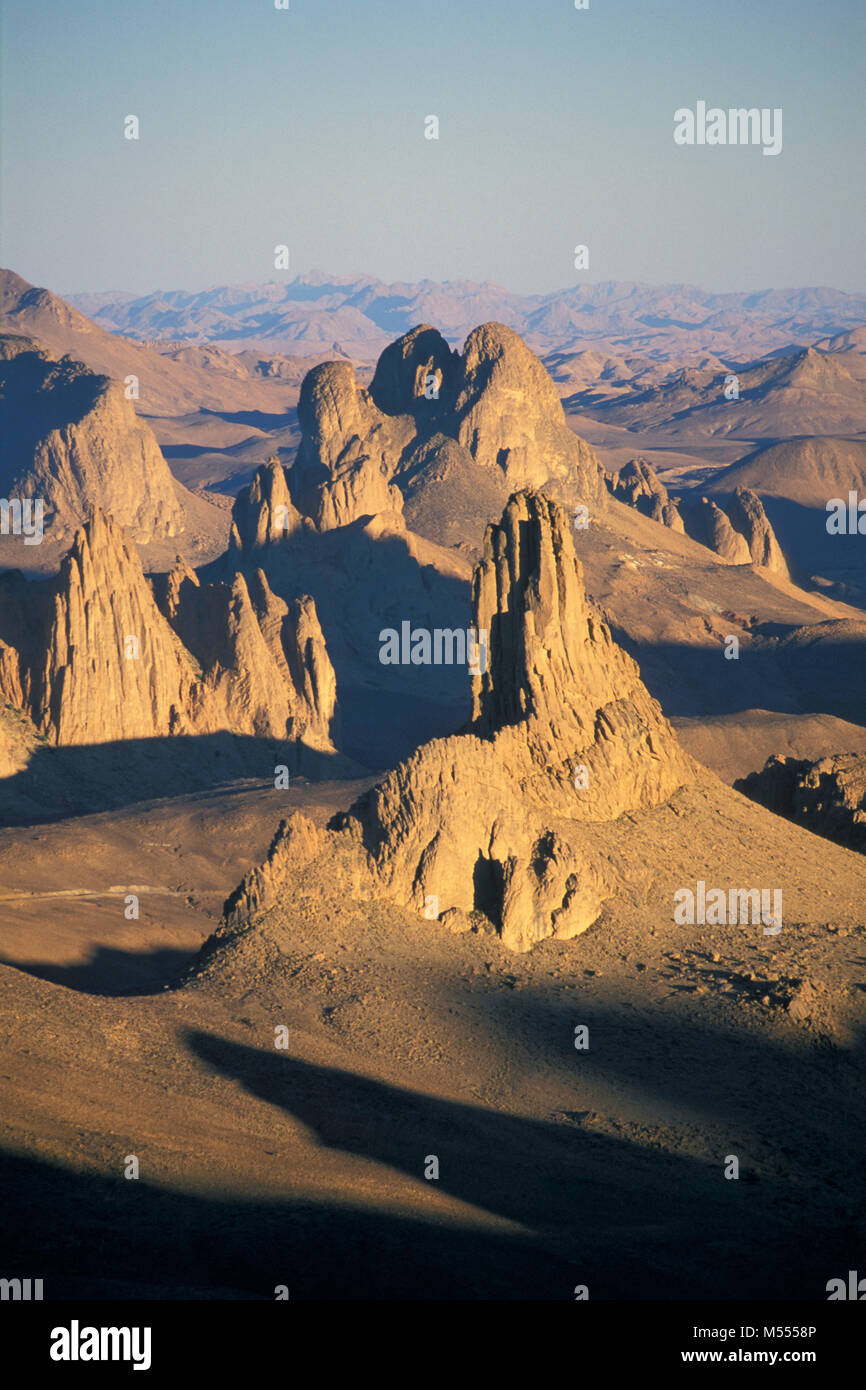 Algerien. In der Nähe von Tamanrasset. Sahara. Hoggar Berge. Ort namens Assekrem. Stockfoto