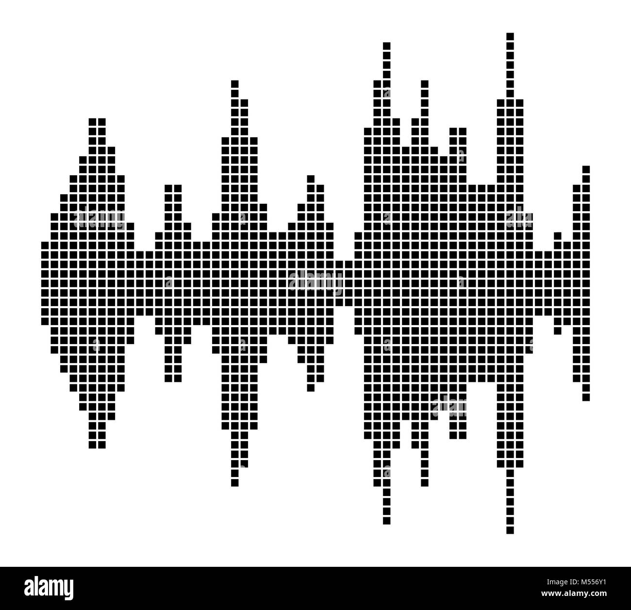 Schwarzes Quadrat sound Musik wave Equalizer auf weißem Hintergrund Stock Vektor