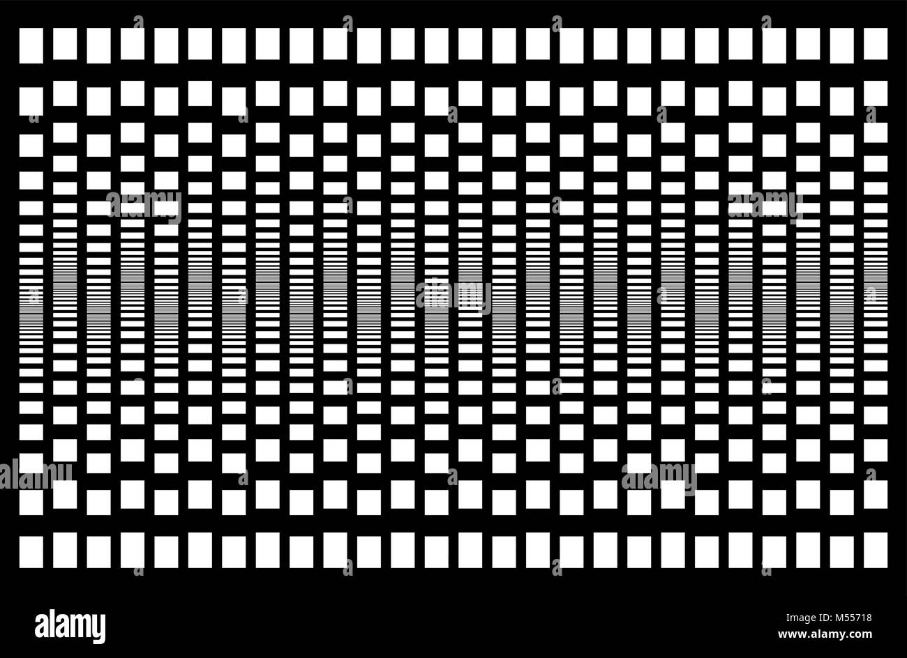 Weißes Quadrat sound Musik wave Equalizer auf schwarzem Hintergrund Stock Vektor