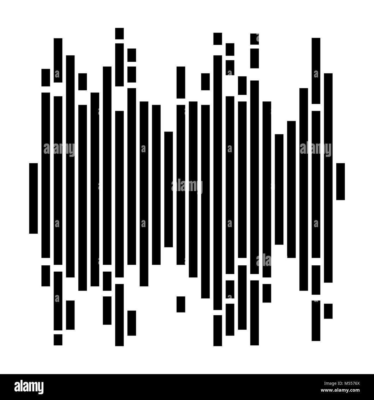 Schwarz Gestreifte sound Musik wave Equalizer auf weißem Hintergrund Stock Vektor